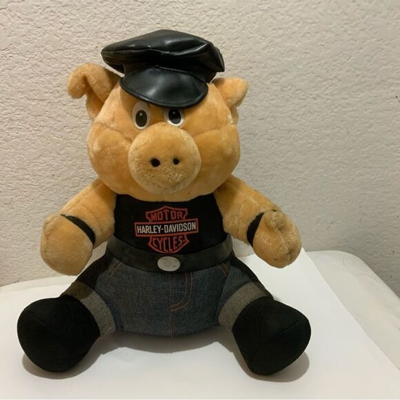 Vintage Harley Davidson Motorcycle Biker Hog 10" 1998 PLAY BY PLAY Plush Animal - Picture 3 of 6